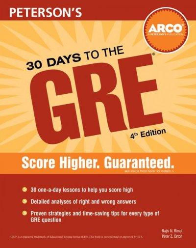 30 Days to the GRE Cat 4th edition 9780768913439 by Orton
