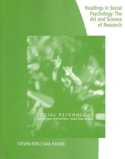 Readings in Social Psychology: The Art and Science of Research