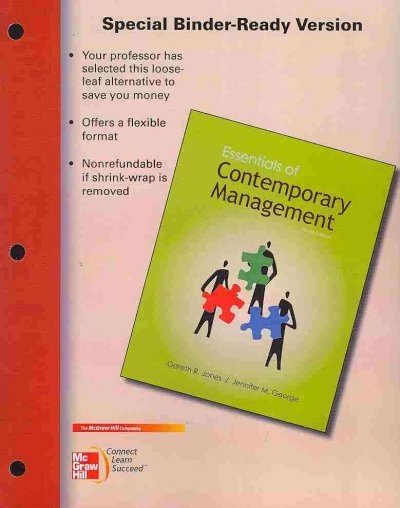 Loose-Leaf for Essentials of Contemporary Management 6th edition 9780077636500 by Jones, Gareth