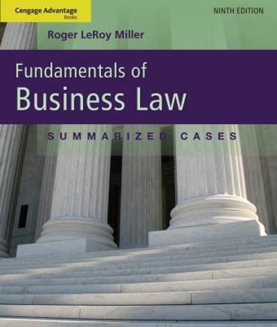Cengage Advantage Books: Fundamentals of Business Law 9th edition 9781111530624 by Miller, Roger LeRoy