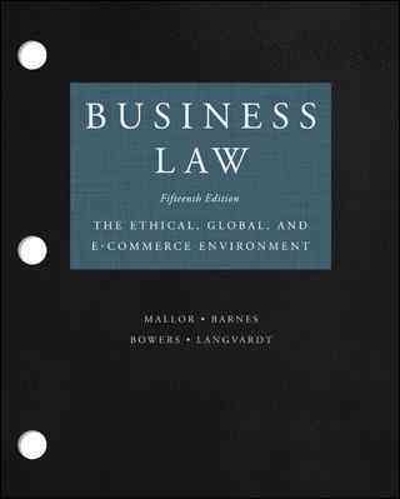Loose-Leaf for Business Law 16th edition 9781259408595 by Mallor, Jane