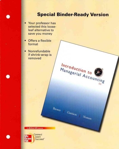 Loose-Leaf for Introduction to Managerial Accounting