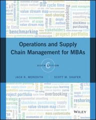 Operations And Supply Chain Management For Mbas Rent 9781118978030 Chegg Com