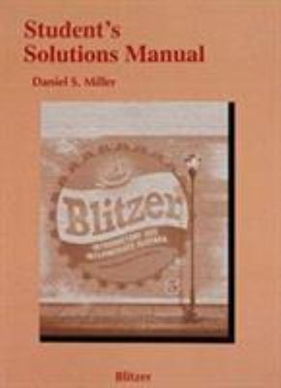 Student Solutions Manual for Introductory and Intermediate Algebra for College Students 5th edition 9780134180915 by Blitzer, Robert F.